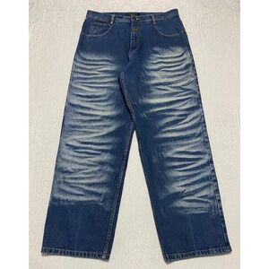 Reaction Kenneth Cole Jeans Baggy‎ Y2K Men's Size 36×34 Blue Whisker Streetwear